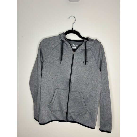 Nike Jackets & Blazers - Nike Therma-Fit Women's grey full zip hooded jacket heather grey with pockets